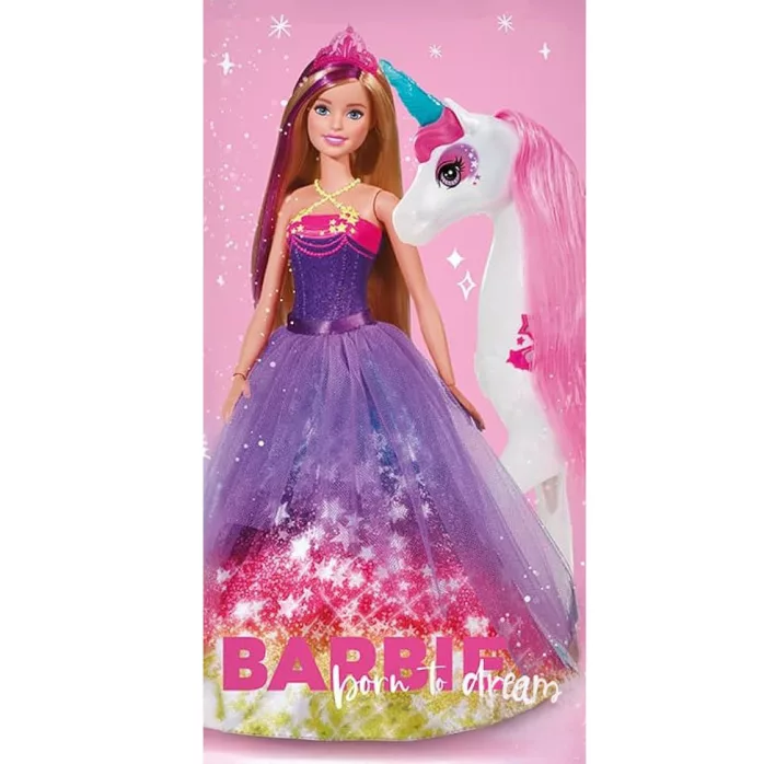 Serviette de plage ou Drap de bain BARBIE - 70 x 140 cm - 100% Coton