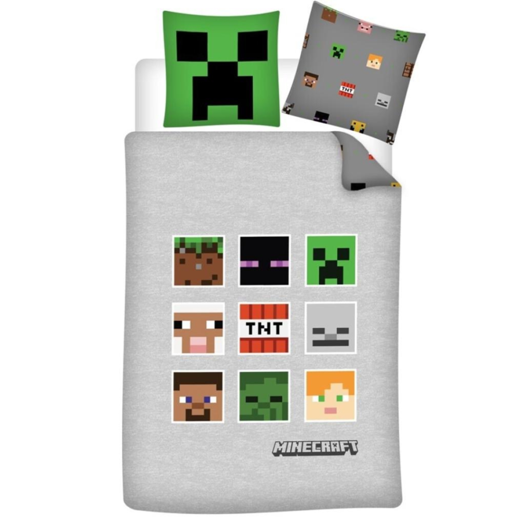 Parure lit Housse de couette réversible 140x200cm MINECRAFT skin de ps5