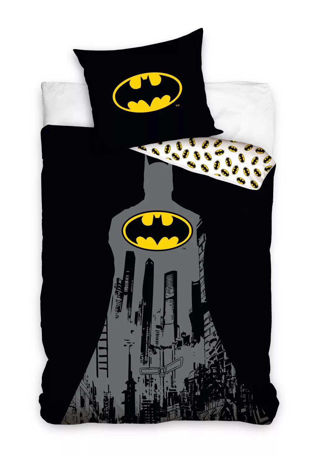 Parure lit Housse de couette réversible BATMAN - 140x200cm - 100% coton - chambre enfant adulte