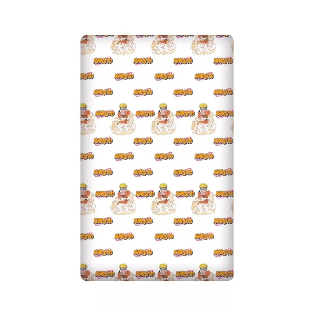Drap housse lit enfant 90 x 200 cm NARUTO - 100% Coton