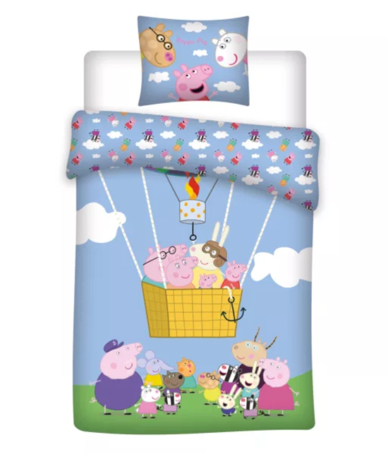 Parure lit bébé Housse de couette réversible PEPPA PIG 100x140cm 100% coton
