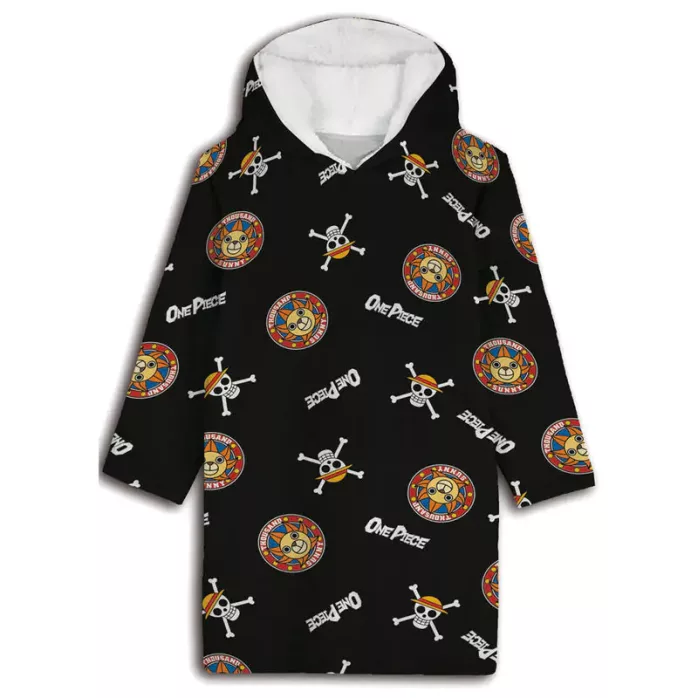 Poncho Polaire ONE PIECE - Plaid pyjama enfant - couverture à manches - 8 à 13 ans