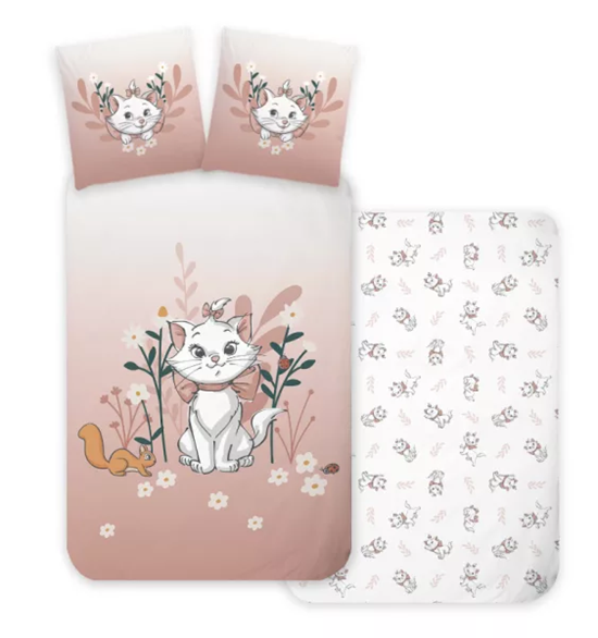 Parure lit Housse de couette réversible disney ARISTOCHAT marie 100x135cm berlioz 100% coton