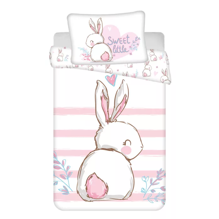 Ensemble de literie pour enfants Lapin 100x135 cm et 40x60 cm en 100 % coton