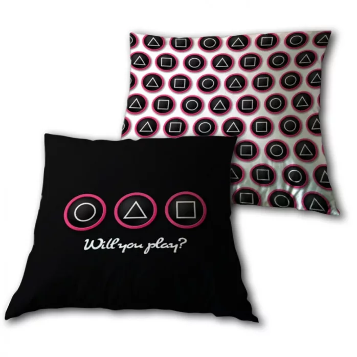 Coussin SQUID GAME 35x35 cm oreiller pour canapé chambre salon décoration