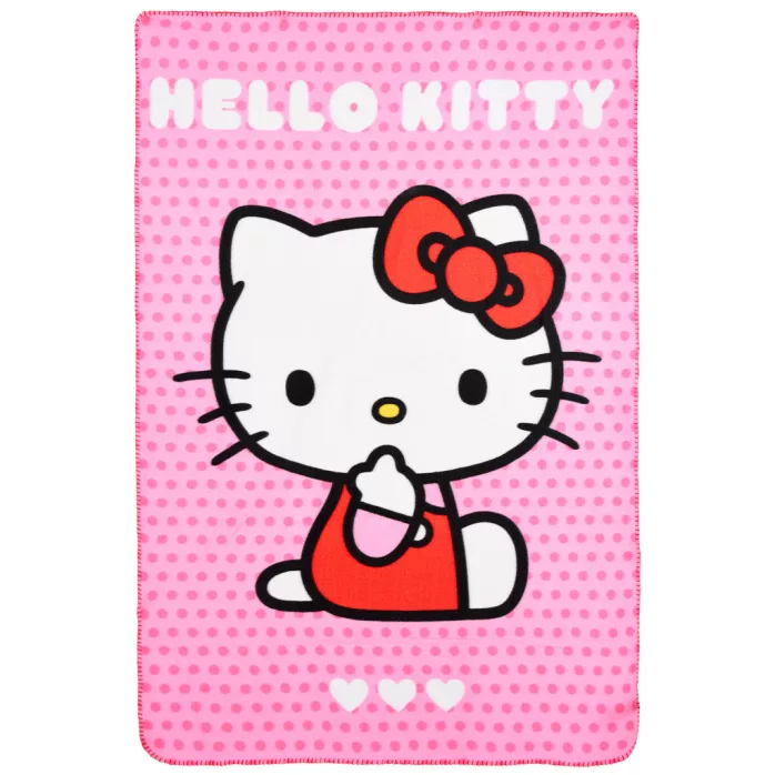 Plaid polaire HELLO KITTY 100 x 150 cm couverture enfant - Rose