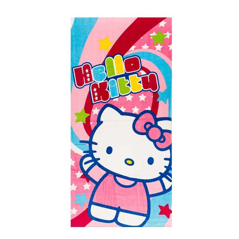 Serviette de plage ou Drap de bain HELLO KITTY - 75x150 cm 100% Coton
