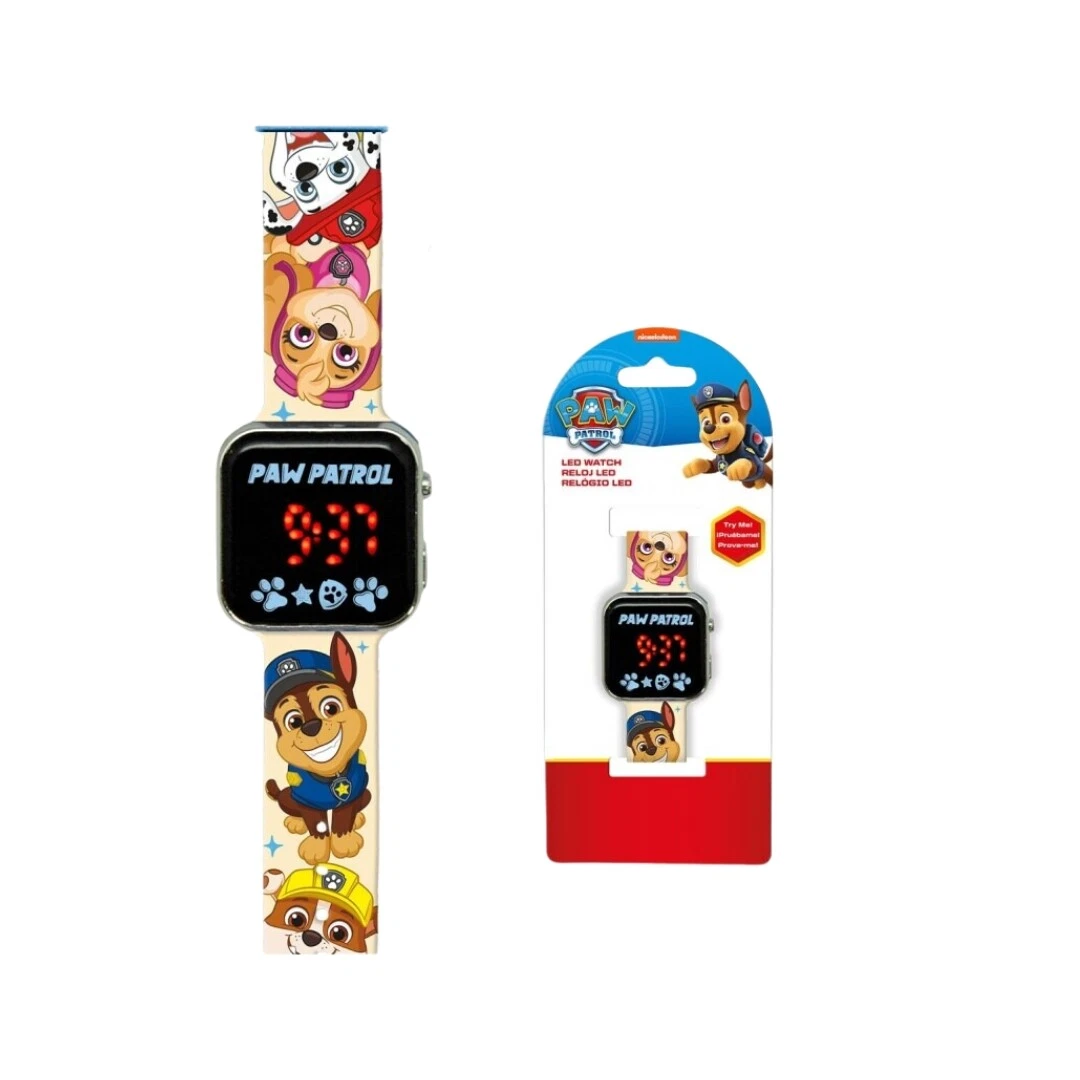 La Pat Patrouille - Montre LED pour enfants mixte - Paw Patrol CHASE RUBBLE MARSHALL SKYE