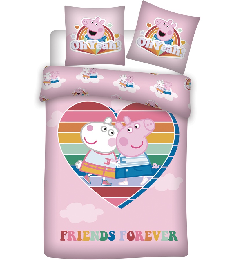 Parure lit Housse de couette réversible PEPPA PIG 140x200cm