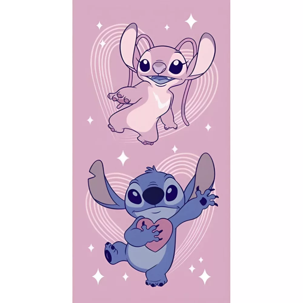 Serviette de bain et de plage Disney Lilo et Stitch 70x140 cm rose (Sèche Rapidement)