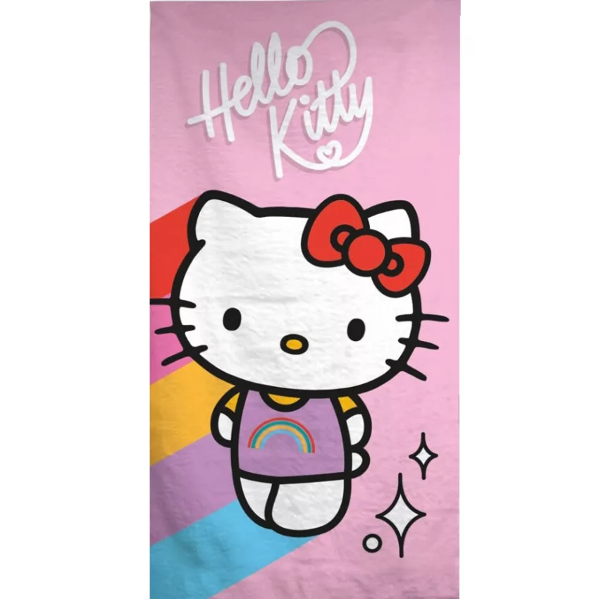 Serviette de bain et de plage HELLO KITTY 70x140 cm rose (Sèche Rapidement)