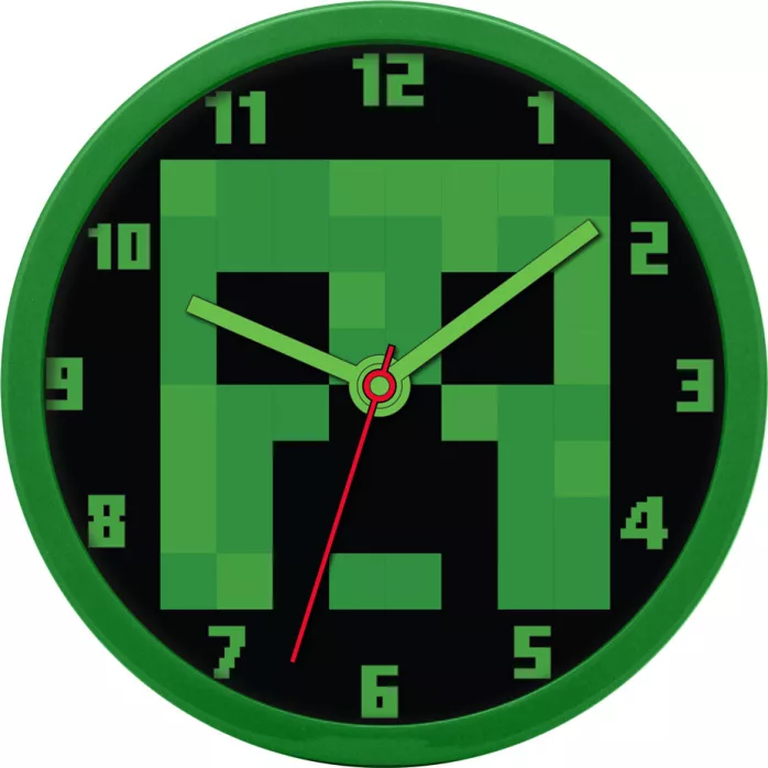 Horloge murale - MINECRAFT - 25cm - Décoration chambre enfant - Skin creeper