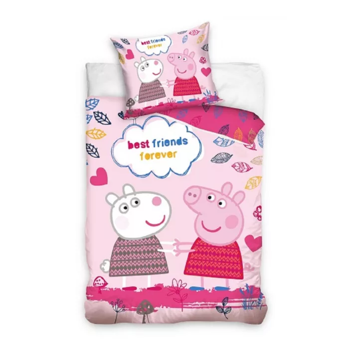 Parure lit Housse de couette réversible PEPPA PIG 140 × 200 cm 100% coton