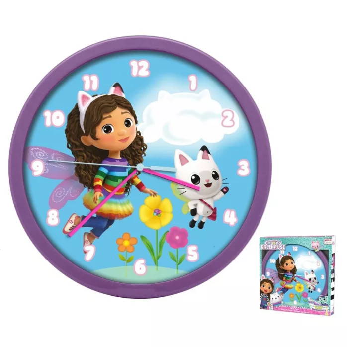 Horloge murale - GABBY'S DOLLHOUSE - 25cm - Décoration chambre enfant