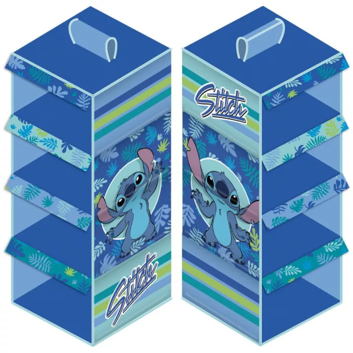 Cintre organisateur de dressing et armoire enfants - 4 Niveaux - LILO ET STITCH -29x28x71 Cm