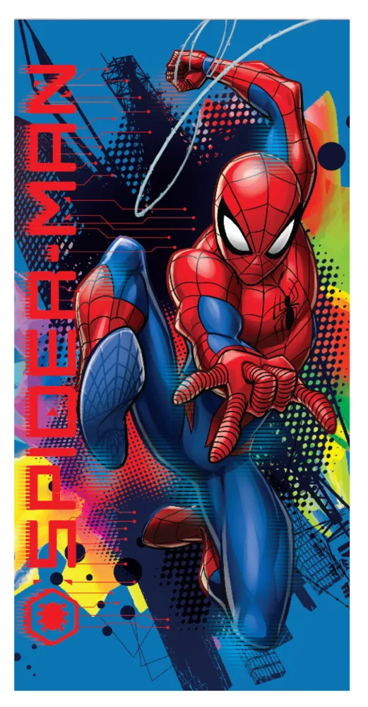 Serviette de bain et de plage Spiderman Bleu 70x137 cm (Séchage rapide)