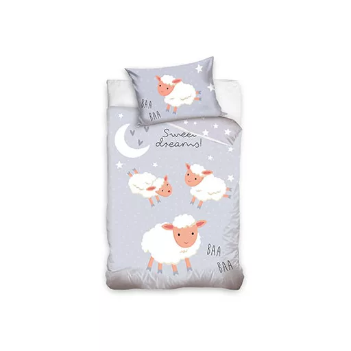 Parure lit Housse de couette réversible " Mouton " 100% coton pour bébé 90 x 120 cm sheep