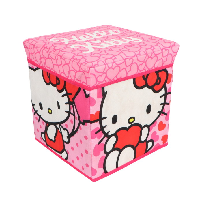 Pouf Coffre de rangement à jouets HELLO KITTY chambre enfant banc malle peluche Box