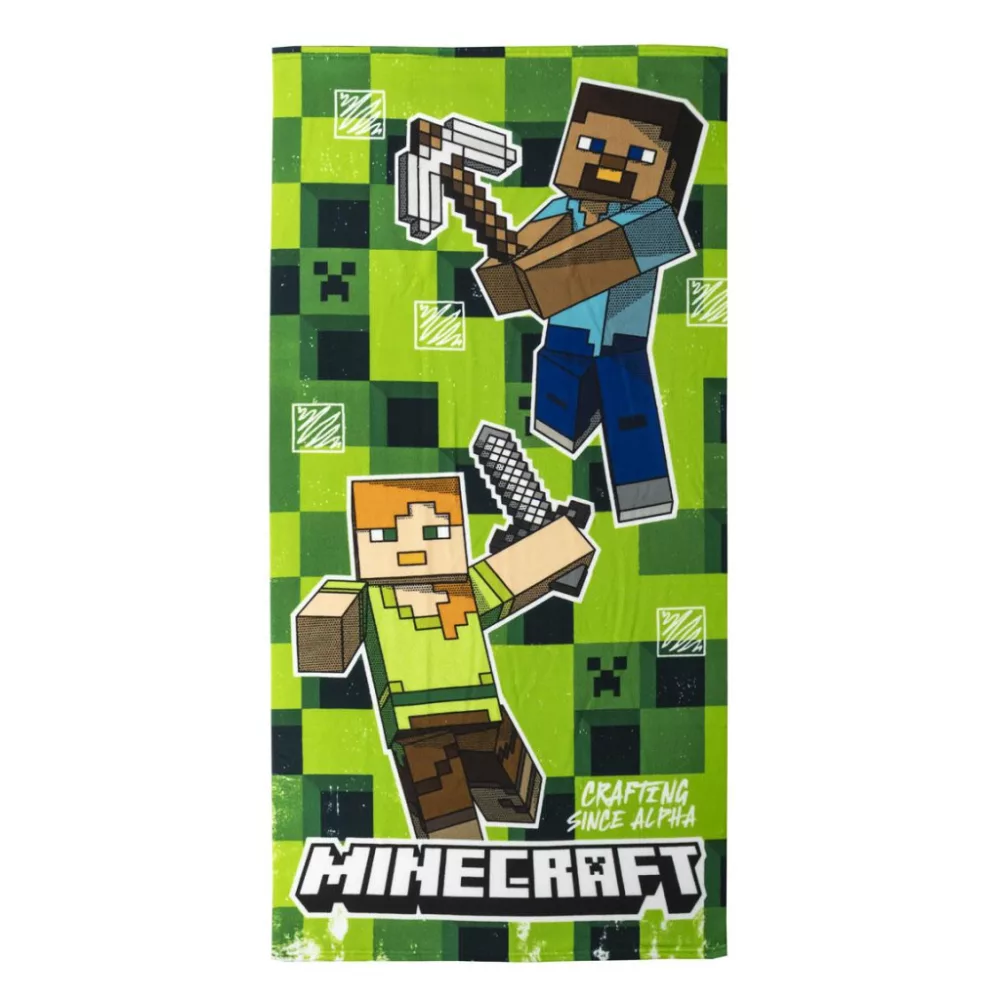 Serviette de bain et de plage Minecraft 70x140 cm (Séchage rapide)