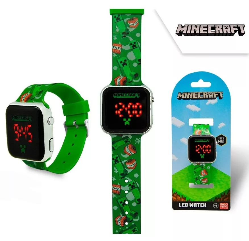 Montre LED numérique MINECRAFT pour enfants - design coloré et ludique - TNT skin creeper ps5