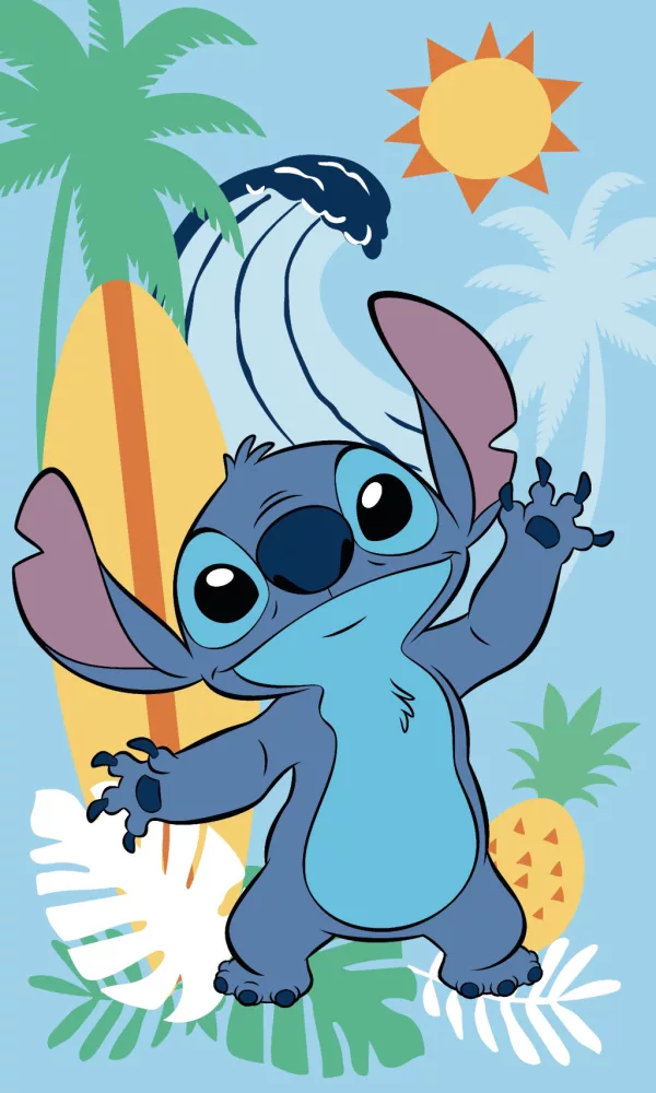 Serviette enfant 30 x 50 cm LILO ET STITCH Disney Aloha mains visage 100% Coton