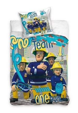 Parure lit Housse de couette 140x200cm SAM LE POMPIER 100% Coton pour enfant the fireman