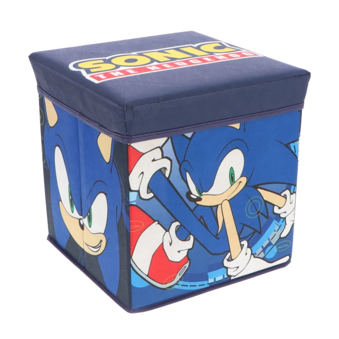 Pouf Coffre de rangement à jouets Sonic chambre enfant banc malle hedgehog peluche Box
