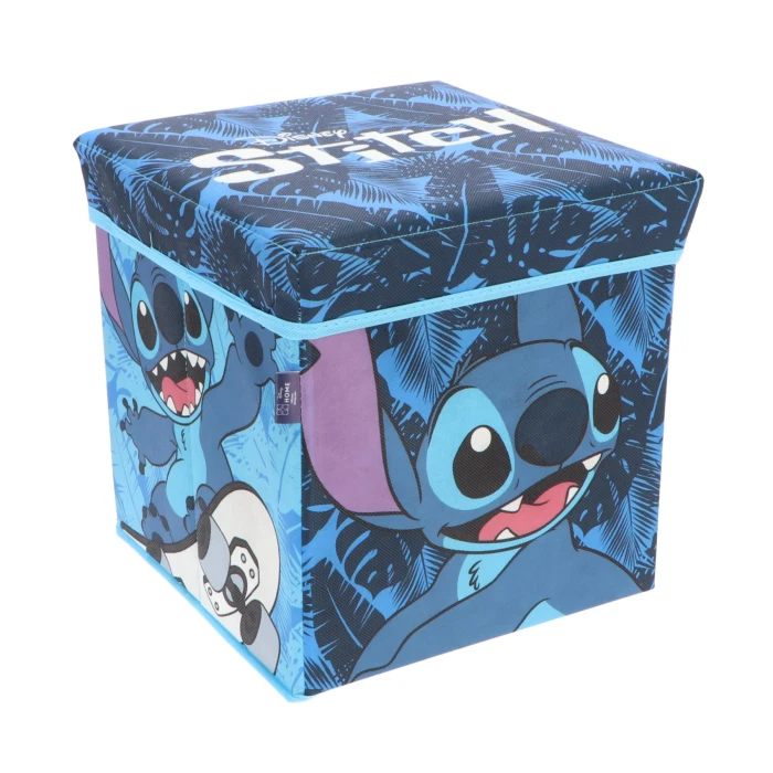Pouf Coffre de rangement à jouets Lilo & Stitch chambre enfant Disney banc et malle Box