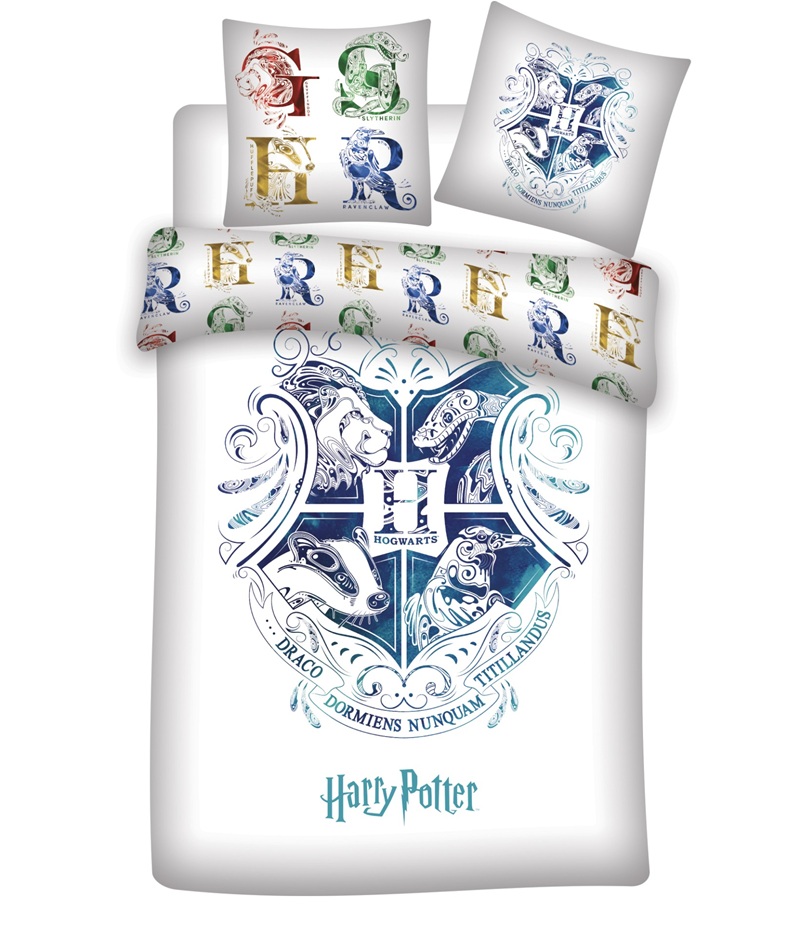 Parure lit Housse de couette réversible HARRY POTTER 140x200cm 100% coton - Howarts