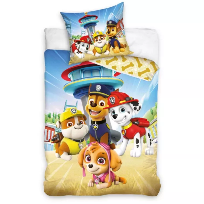 Parure lit Housse de couette réversible PAT PATROUILLE Tower team 140 × 200 cm 100% coton