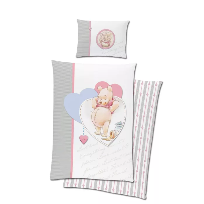 Parure lit Housse de couette réversible Disney WINNIE L'OURSON 100 × 135 cm 100% coton