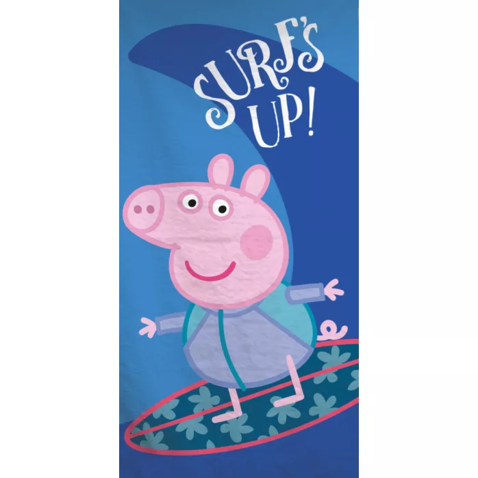 Serviette de plage ou Drap de bain PEPPA PIG surf - 70 x 140 cm - 100% Coton