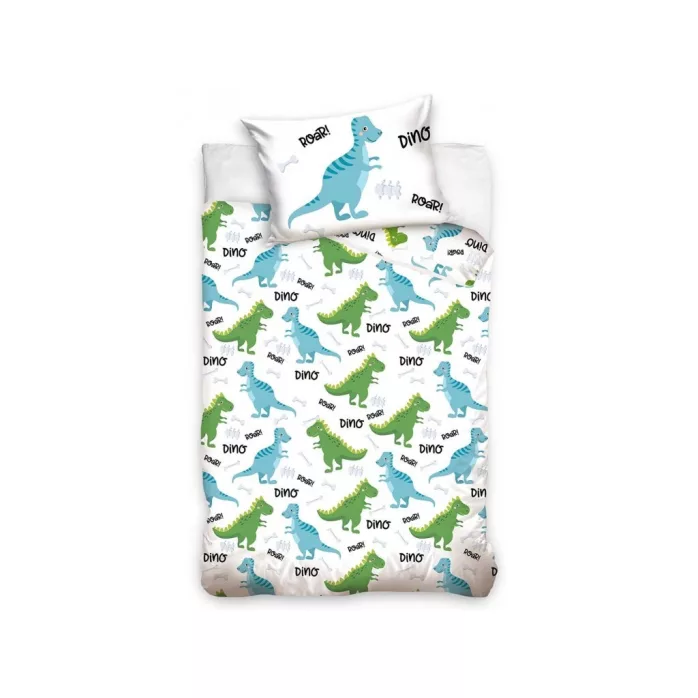 Parure lit Housse de couette réversible DINOSAURES 100% coton pour bébé 100 × 135 cm Roar