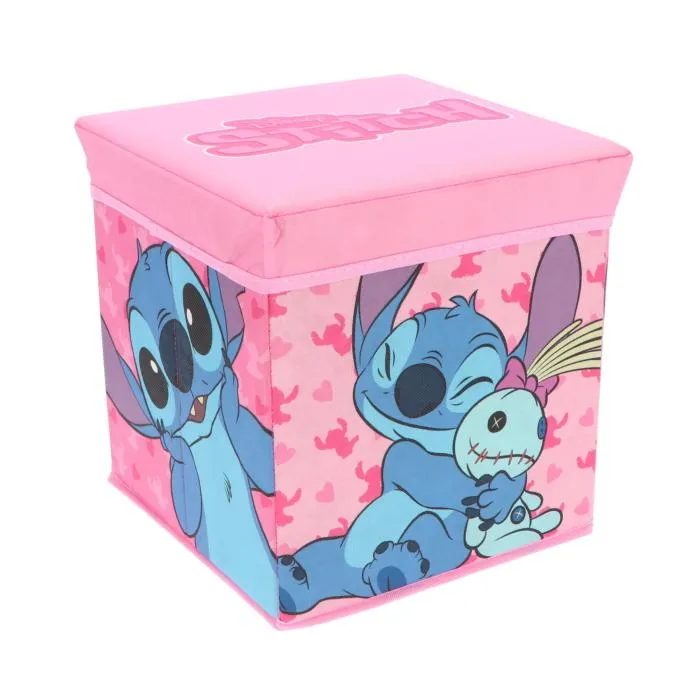 Pouf Coffre de rangement à jouets Lilo & Stitch chambre fille enfant Disney banc et malle Box