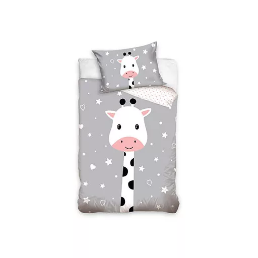 Parure lit Housse de couette réversible "Giraffe" 100% coton pour bébé 90 x 120 cm
