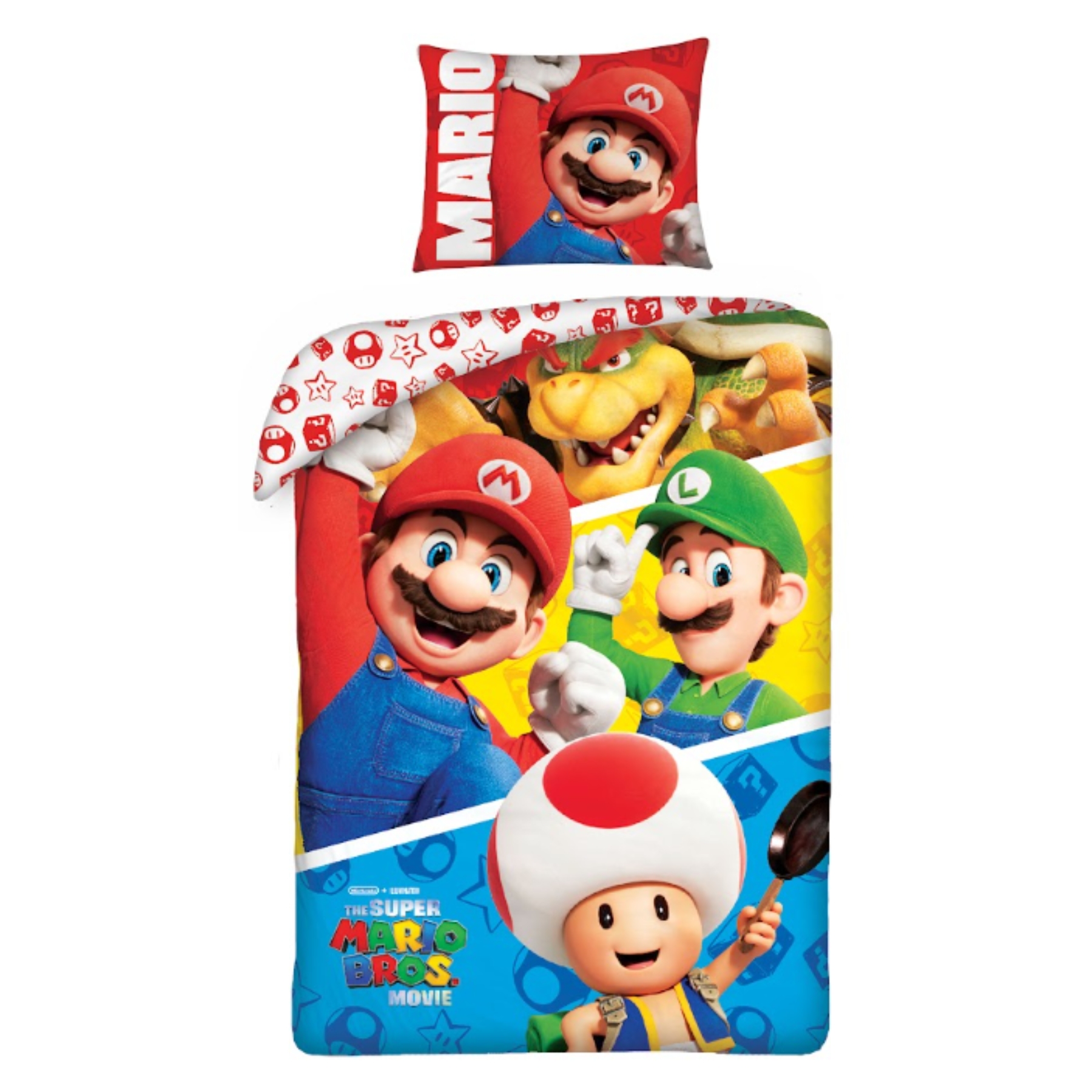 Parure lit Housse de couette réversible SUPER MARIO 140x200cm bros maker