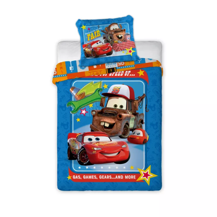 Parure lit Housse de couette réversible DISNEY CARS 100x135cm 100% Coton