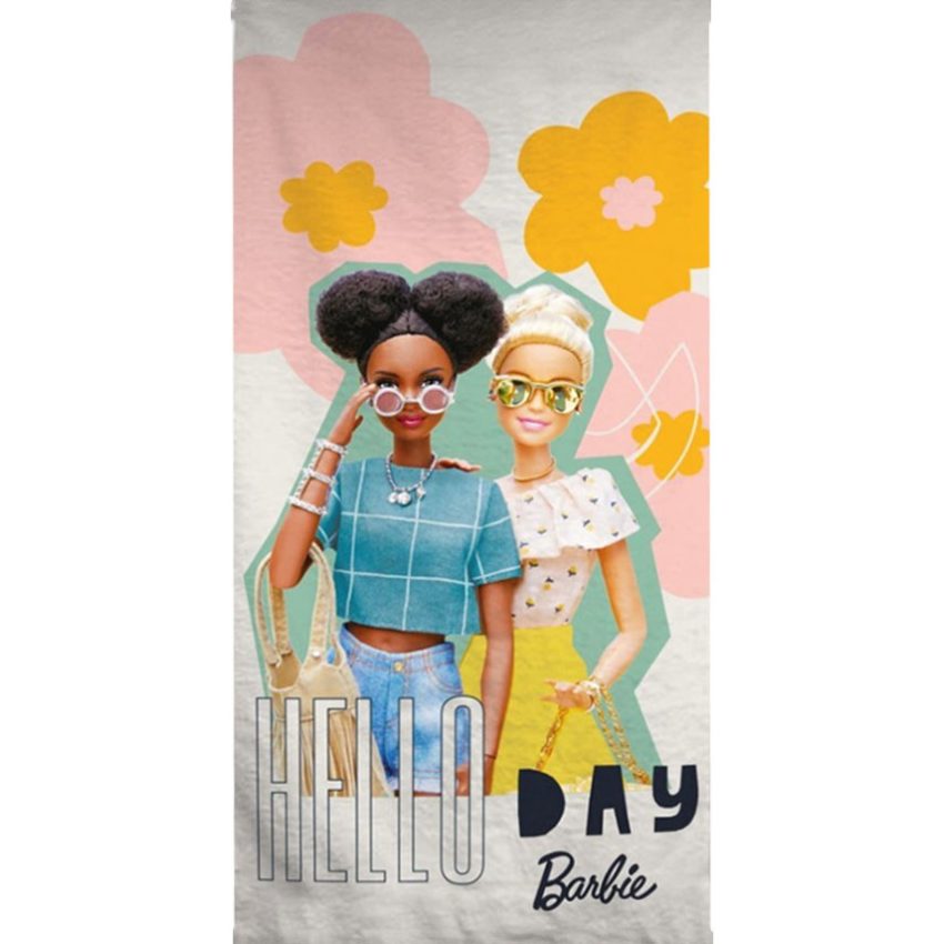 Serviette de bain Barbie Hello, serviette de plage 70x140cm (Séchage Rapide)