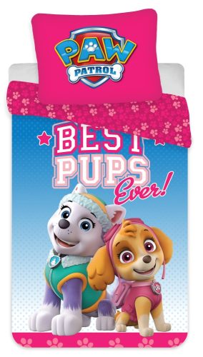 Parure lit Housse de couette La Pat' Patrouille pour enfant fille Paw Patrol Stella Everest - réversible 100x135cm
