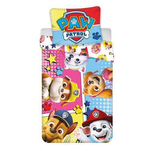 La Pat' Patrouille - Parure lit Housse de couette réversible 100x135cm pour enfants Paw Patrol Pat Chase Jeu Comic
