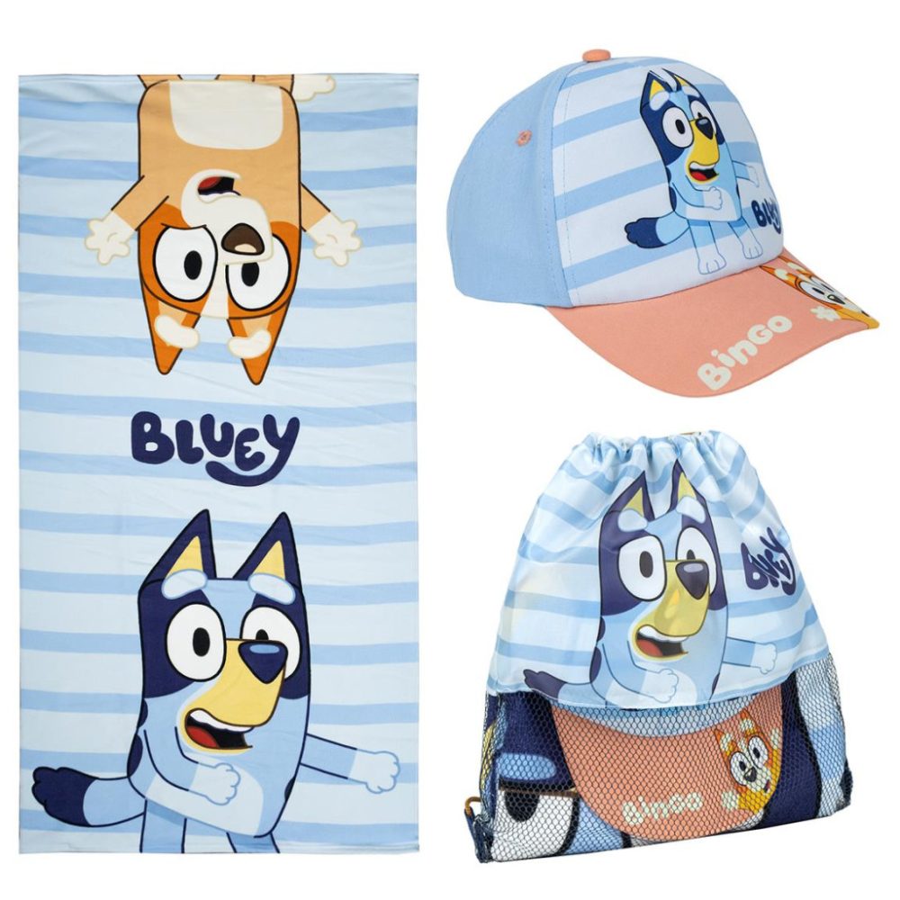 Bluey - Ensemble serviette , sac de sport et casquette de baseball