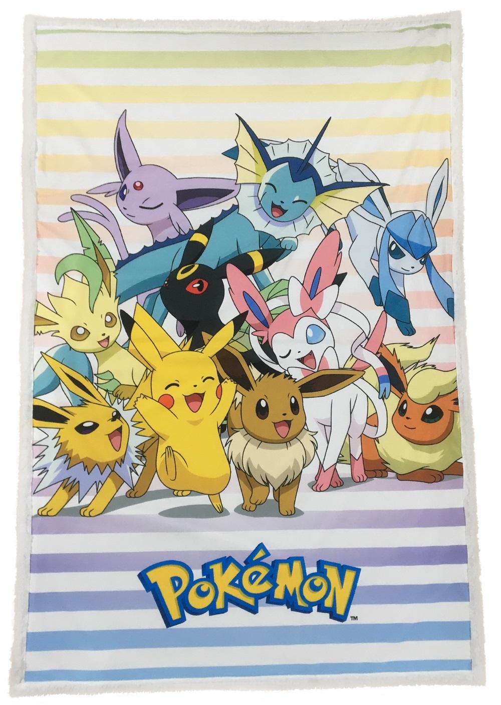Couverture polaire en Sherpa POKEMON 100 x 150 cm - plaid polaire Licence Officielle