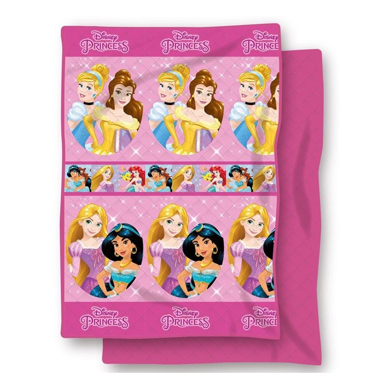 Couette d'été imprimée et matelassée - Couvre-lit PRINCESSES DISNEY 150x250cm ariel raiponce vaiana