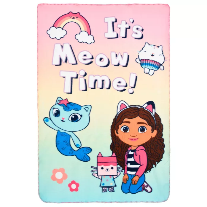 Plaid polaire GABBY'S DOLLHOUSE 100 x 150 cm couverture enfant - Meow