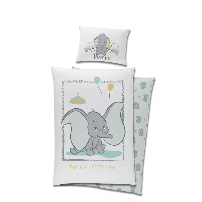 Parure lit Housse de couette réversible Disney DUMBO 100 × 135 cm 100% coton - éléphant