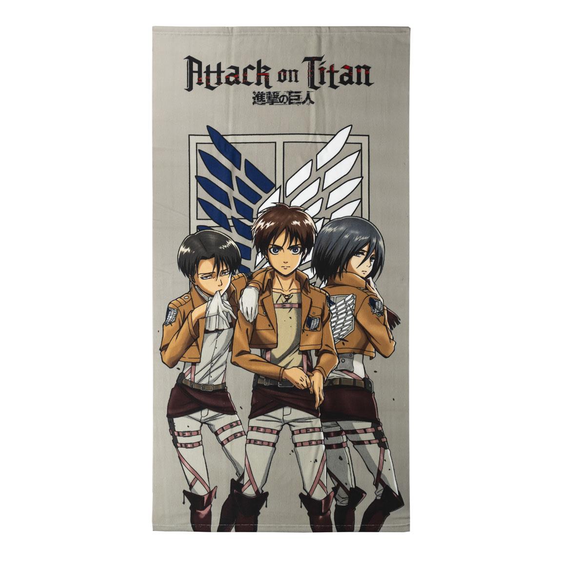 Serviette de plage ou Drap de bain L'ATTAQUE DES TITANS - 70x140 cm - attack on titan