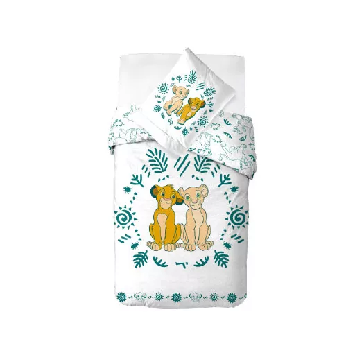 Parure lit Housse de couette réversible Disney LE ROI LION 140 × 200 cm 100% coton