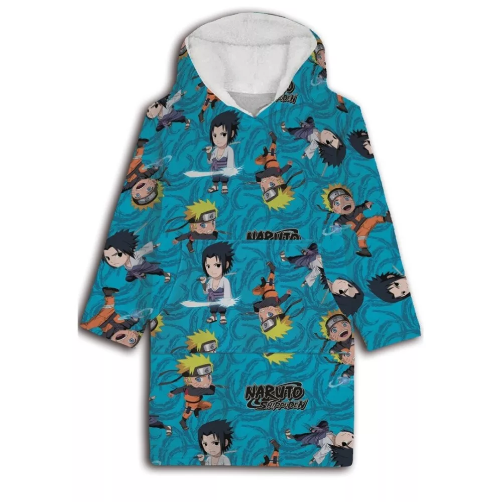 Poncho Polaire NARUTO - Plaid pyjama enfant - couverture à manches - 8 à 13 ans