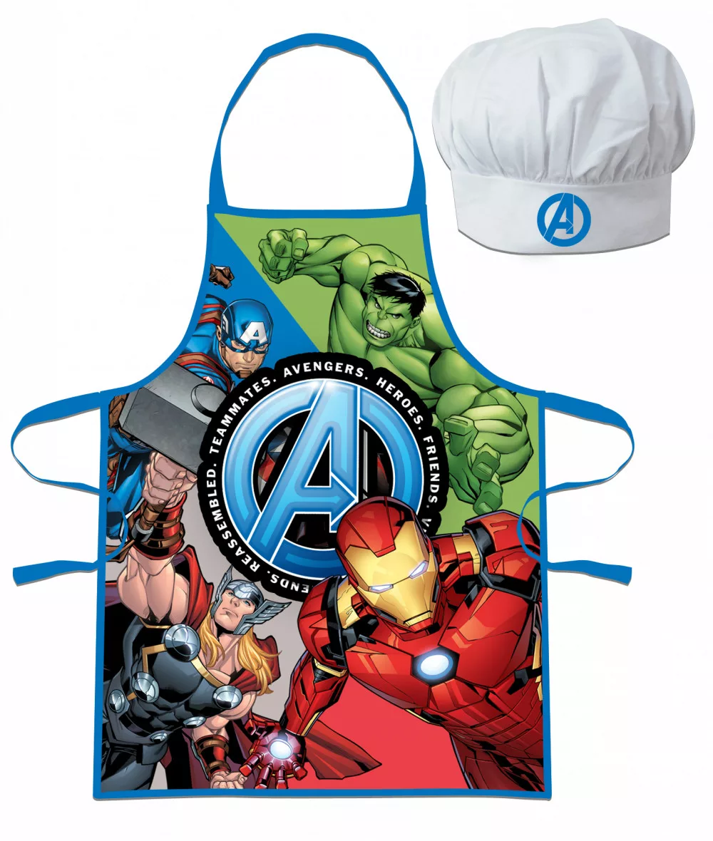 AVENGERS - Ensemble Toque et Tablier pour Enfants Garçon 2 pièces - Cuisine
