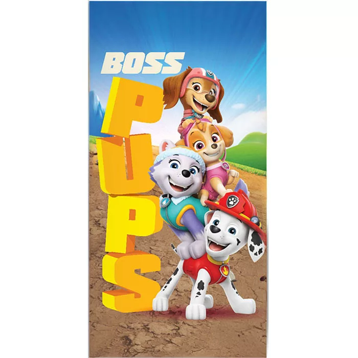 Serviette de plage ou Drap de bain PAT PATROUILLE - 70 x 140 cm - 100% Coton - Boss Pups